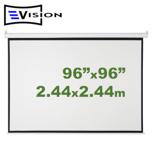 Ecran Manual 96"x96" 2.44x2.44m EVISION - Retráctil Techo Pared