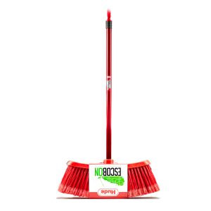 Escoba mango plástico escobon 41 cm rojo hude