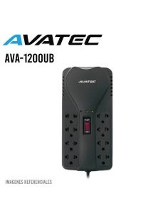 ESTABILIZADOR AVATEC 8 TOMAS ( AVA-1200UB ) 1200VA/600W | 2 USB