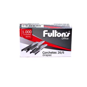 Grapas 26/6 caja x 1000 unidades cromado Fultons