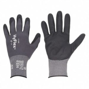 Guante con recubrimiento d/nitrilo p/abrasion negro/gris talla 10/XL Ansell