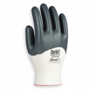 Guante con recubrimiento de nitrilo multiproposito gris con blanco showa