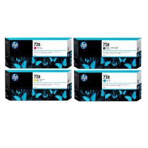 Kit de Tintas HP 728 Originales 130ml CMYK | Dataplus