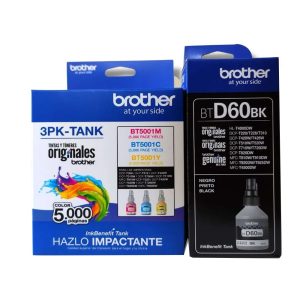 Kit Tinta Brother BT5001 3PK TANK BTD60BK Cyan Magenta Amarillo Negro | Dataplus