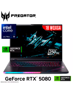 LAPTOP GAMER ACER HELIOS 18 PH18-73-90A6 ULTRA 9-275HX 32GB 1TB SSD GEFORCE RTX 5080 16GB 18 WQXGA 250HZ WINDOWS 11 PRO