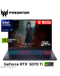 LAPTOP GAMER ACER PHN16S-71-98RF ULTRA 9-275HX 32GB 1TB SSD GEFORCE RTX 5070 TI 12GB 16 WQXGA 240HZ OLED WINDOWS 11