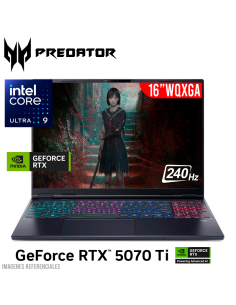 LAPTOP GAMER ACER PHN16S-71-98RF ULTRA 9-275HX 32GB 1TB SSD GEFORCE RTX 5070 TI 12GB 16 WQXGA 240HZ OLED WINDOWS 11