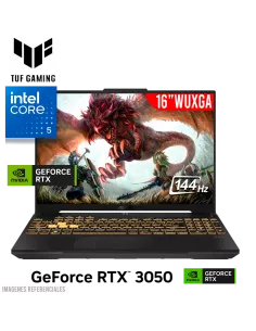 LAPTOP GAMER ASUS TUF FX607VJ-RL009 5-210H 16GB 512GB SSD GEFORCE RTX 3050 6GB 16 WUXGA FREEDOS (90NR0MZ6-M000N0)