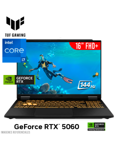 LAPTOP GAMER ASUS TUF FX608JMR-RV024 I7-14650HX 16GB DDR5 1TB SSD T VIDEO RTX 5060 8GB 16 FHD+ 144HZ FREEDOS(90NR0NB1-M00280)
