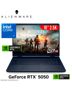 LAPTOP GAMER DELL ALIENWARE 16 AURORA CORE 7-240H 16GB DDR5 1TB SSD GEFORCE RTX 5050 8GB 16 2.5K 120HZ WINDOWS 11 (AC16250)