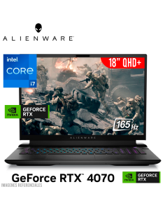 LAPTOP GAMER DELL ALIENWARE 18 I7-14700HX 40GB 2TB SSD GEFORCE RTX 4070 8GB 18 QHD+ 165HZ WINDOWS 11 (PYVV3)
