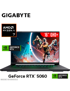 LAPTOP GAMER GIGABYTE AERO X16 RYZEN AI 7-350 16GB 1TB SSD GEFORCE RTX 5060 8GB 16 QHD+ 165HZ WINDOWS 11 (1VH93USC94AH)