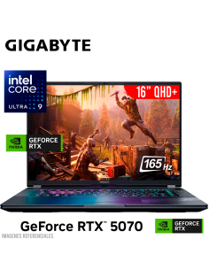 LAPTOP GAMER GIGABYTE AORUS 16 AE6H ULTRA 9-275HX 32GB 1TB SSD GEFORCE RTX 5070 8GB 16 QHD+ 165HZ WINDOWS 11 (BWHC3USC64SH)