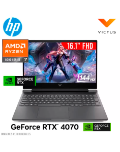 LAPTOP GAMER HP VICTUS 16-S1023 RYZEN 7-8845HS 16GB DDR5 512GB SSD GEFORCE RTX 4070 8GB 16.1 FHD 144HZ WINDOWS 11 (A1SV3UA)