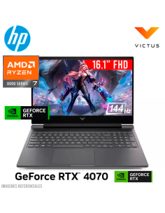 LAPTOP GAMER HP VICTUS 16-S1023 RYZEN 7-8845HS 16GB DDR5 512GB SSD GEFORCE RTX 4070 8GB 16.1 FHD 144HZ WINDOWS 11 (A1SV3UA)