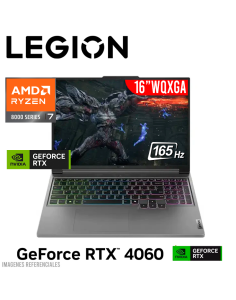 LAPTOP GAMER LENOVO LEGION SLIM 5 16AHP9 RYZEN 7-8845HS 16GB 512GB SSD RTX 4060 16.0" WQXGA FREEDOS (83DH0086LM)