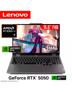 LAPTOP GAMER LENOVO LOQ 15AHP10 RYZEN 7-250 16GB 1TB SSD GEFORCE RTX 5050 8GB 15.6 FHD 144HZ WINDOWS 11 (83JG000FUS)