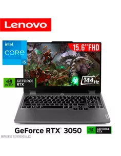 LAPTOP GAMER LENOVO LOQ 15IAX9 I5-12450HX 24GB DDR5 512GB SSD T VIDEO RTX 3050 6GB 15.6 FHD FREEDOS ( 83GS00EQLM )