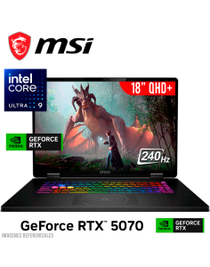 LAPTOP GAMER MSI 18 HX A2XWGKG-012US ULTRA 9-275HX 32GB 1TB SSD GEFORCE RTX 5070 8GB 18 QHD+ 240HZ WINDOWS 11