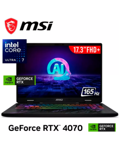 LAPTOP GAMER MSI PULSE 17 AI C1VGKG-063PE ULTRA 7-155H 16GB DDR5 1TB SSD T. VIDEO RTX 4070 8GB 17.3 FHD+ 165HZ WINDOWS 11