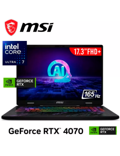 LAPTOP GAMER MSI PULSE 17 AI C1VGKG-063PE ULTRA 7-155H 16GB DDR5 1TB SSD T. VIDEO RTX 4070 8GB 17.3 FHD+ 165HZ WINDOWS 11
