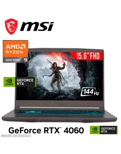 LAPTOP GAMER MSI THIN A15 B8VF-270US RYZEN 9-8945HS 16GB 1TB SSD GEFORCE RTX 4060 8GB 15.6 FHD 144HZ WINDOWS 11(9S7-16RK11-270)