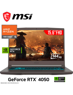 LAPTOP MSI A15 B7VE-466US RYZEN 5-7535HS 8GB 512GB SSD T VIDEO RTX 4050 6GB WINDOWS 11