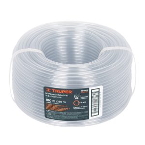 Manguera industrial transparente 1/4 pulgadas rollo 100 m Truper