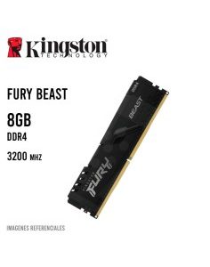MEMORIA RAM KINGSTON 8GB/3200MHZ BEAST ( KF432C16BB/8WP ) NEGRO