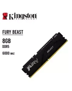 MEMORIA RAM KINGSTON 8GB/6000MHZ DDR5 FURY BEAST ( KF560C40BB-8 ) NEGRO