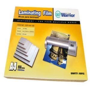 Mica para laminadora A4 150 micras x 100 und Warrior