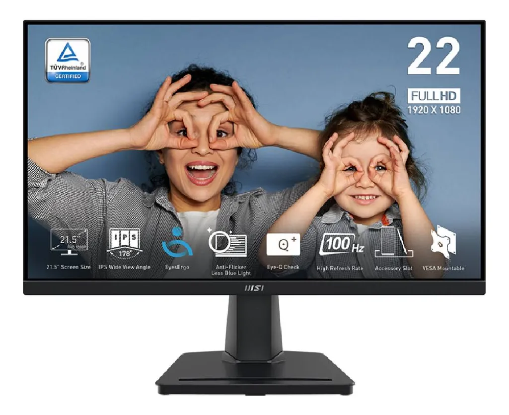 Monitor MSI PRO MP225 21.5″ IPS Full HD 100Hz 1ms HDMI Color Negro | Dataplus