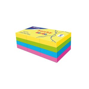 Notas adhesivas 1.5 x 2" 100 hojas x 12 und neon Artesco