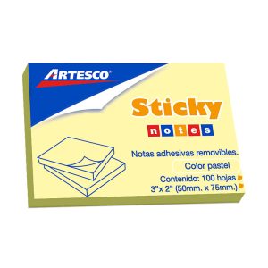Notas adhesivas 3x2 100 hojas amarillo artesco