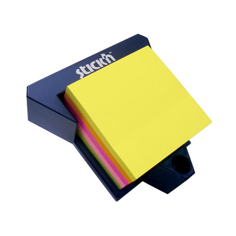 Notas adhesivas 3x3 cubo 400 hojas 4 colores pastel + dispensador stick in