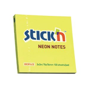 Notas adhesivo 3 x 3 100h amarillo neón stic