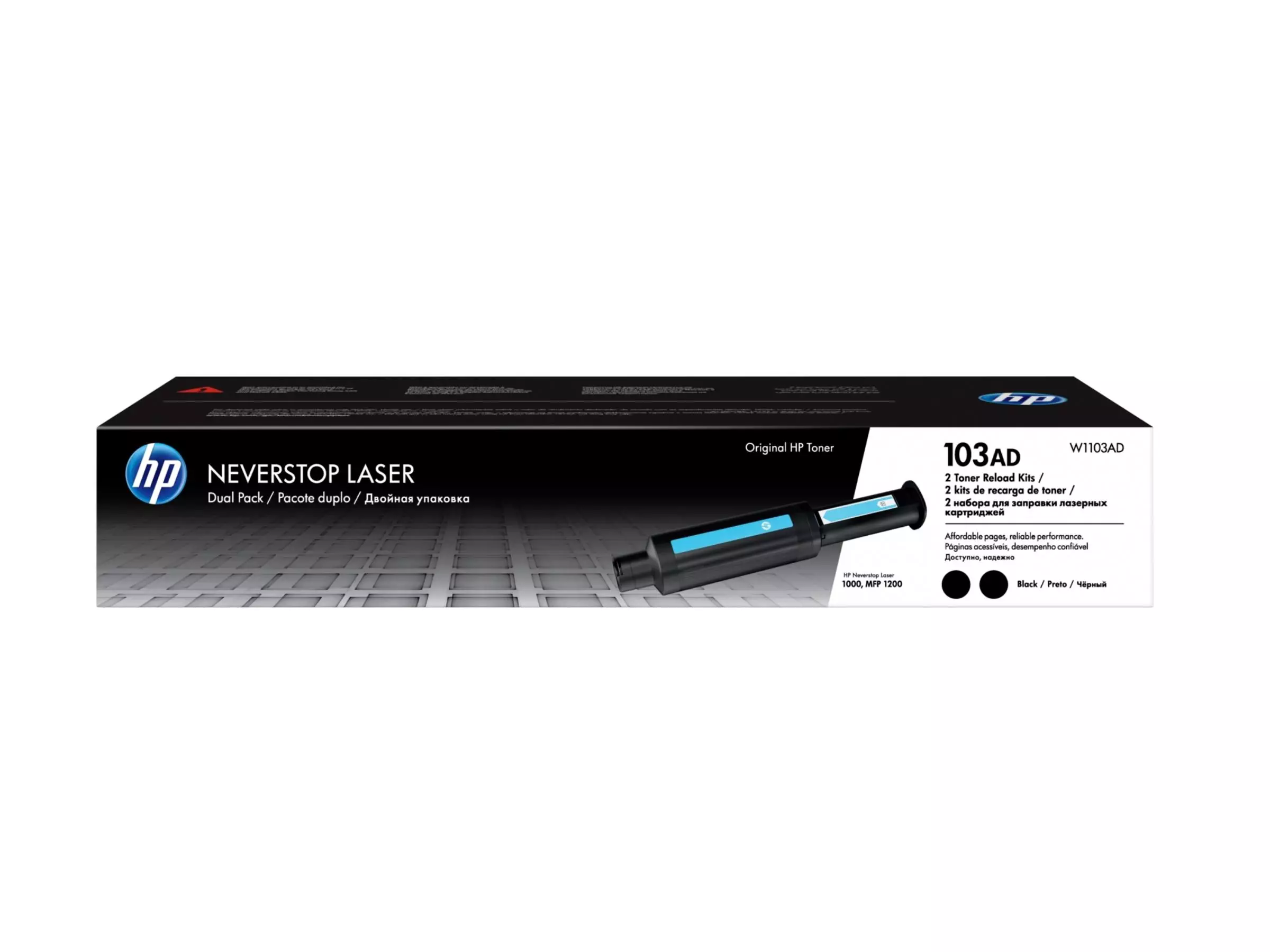 PACK X2 KIT TONER HP 103A NEGRO (W1103AD) NEVERSTOP 1000/1200 2500 PAG C/U
