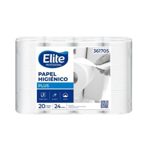 Papel higiénico 2h blanco 20 mt x 24 rollos Elite