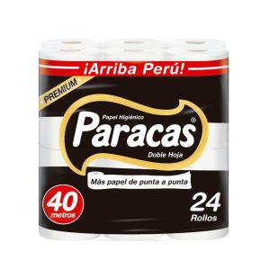 Papel higiénico blanco doble hoja 40 mt x 24 rollos black Paracas
