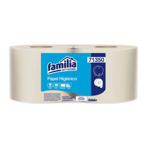 Papel higiénico jumbo natural una hoja 400 mt x 4 rollos Familia