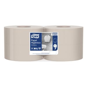 Papel higiénico jumbo natural una hoja 550 metros x 4 rollos Familia