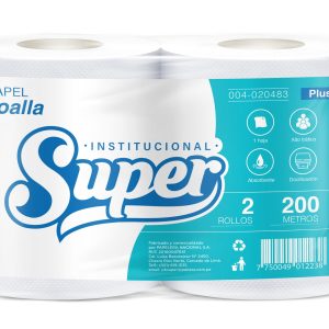 Papel toalla blanco una hoja 200 mt x 2 rollos Super Plus