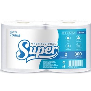 Papel toalla una hoja 300 mt x 2 rollos Super Plus