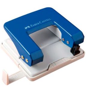 Perforador metálico u-20 color azul 20 hojas Faber Castell