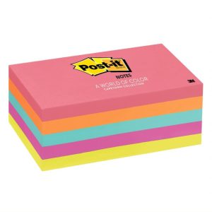 Post-it notas adhesivas 655 colección cape town neón 7.6 cm x 12.7 cm