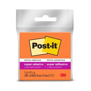 Post-It notas adhesivas 7.6 cm x 7.6 cm 45 hojas naranja 654 Super Sticky