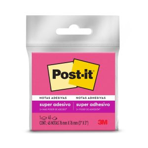 Post-it notas adhesivas 7.6 cm x 7.6 cm 45 hojas rosado 654 super sticky