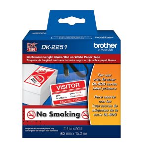 Rollo Continuo Brother Dk-2251 Fondo Blanco Letra Rojo/Negro 62Mm X 15.2M | Dataplus