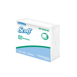 Servilleta hoja simple doblada en 4 x100 und Scott