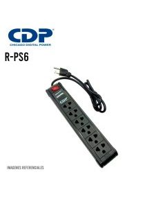 SUPRESOR DE PICOS CDP 06 TOMAS 220V (R-PS6) NEGRO